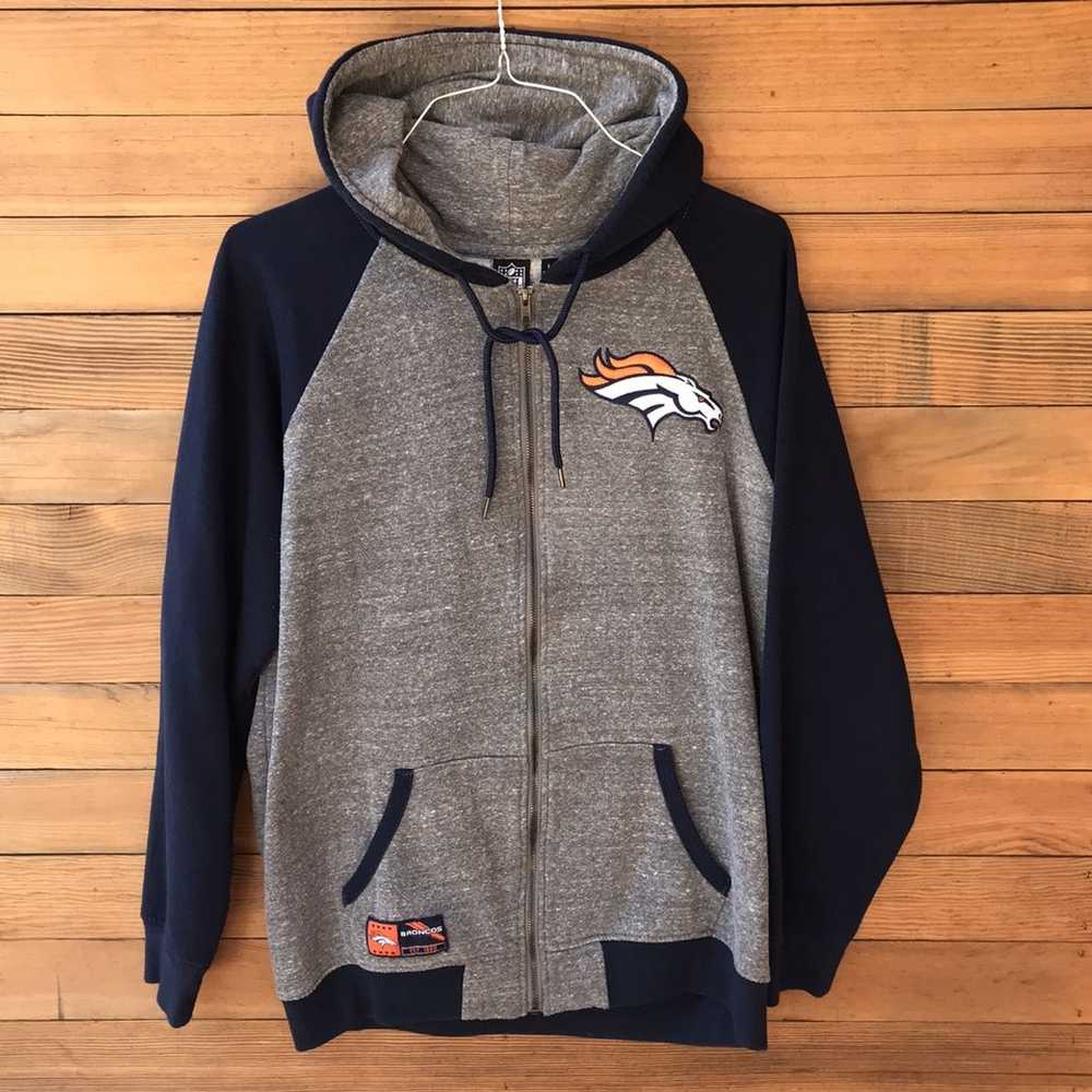 NFL Denver Broncos Embroidered Zip Up Hoodie - image 1