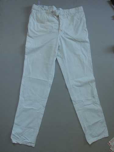 Kiton KITON NAPOLI WHITE FLAT FRONT PANTS CHINOS 3