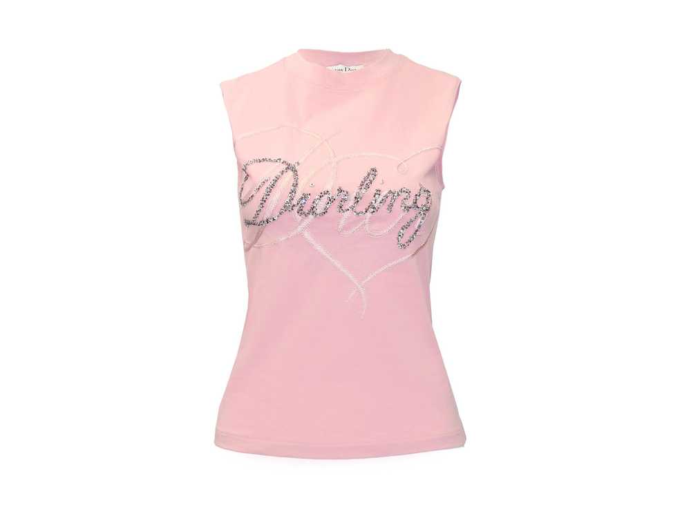 Vintage Christian Dior Diorling Tank Top Pink - image 1