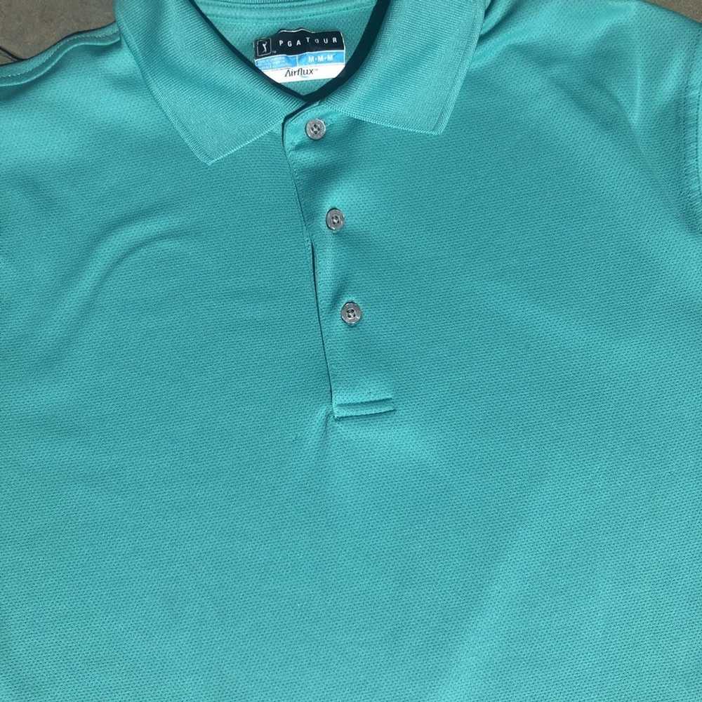 Pga Tour PGA Tour Apparel Airflux Teal Golf Shirt - image 4