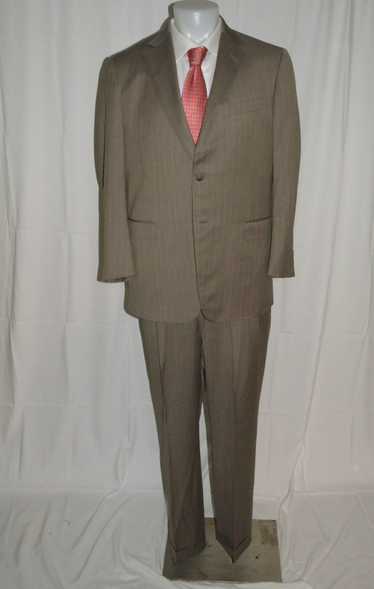 Ermenegildo Zegna Tan Striped Roma Two Button Suit