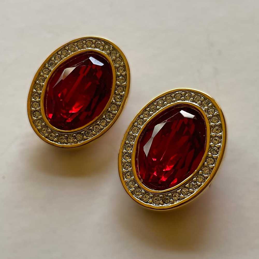 Vintage 1980s Swarovski Rhinestone Earrings - image 5