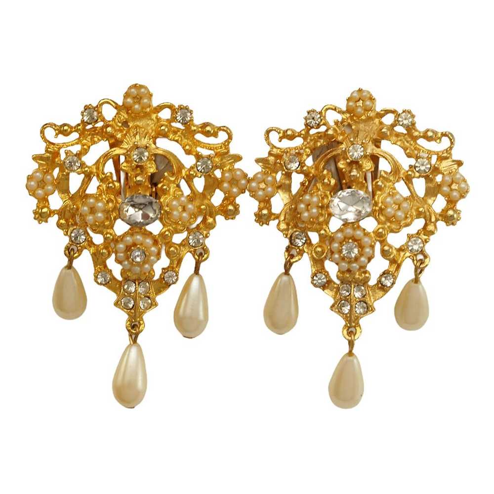 Exquisite vintage Bridal chandelier earrings by T… - image 1