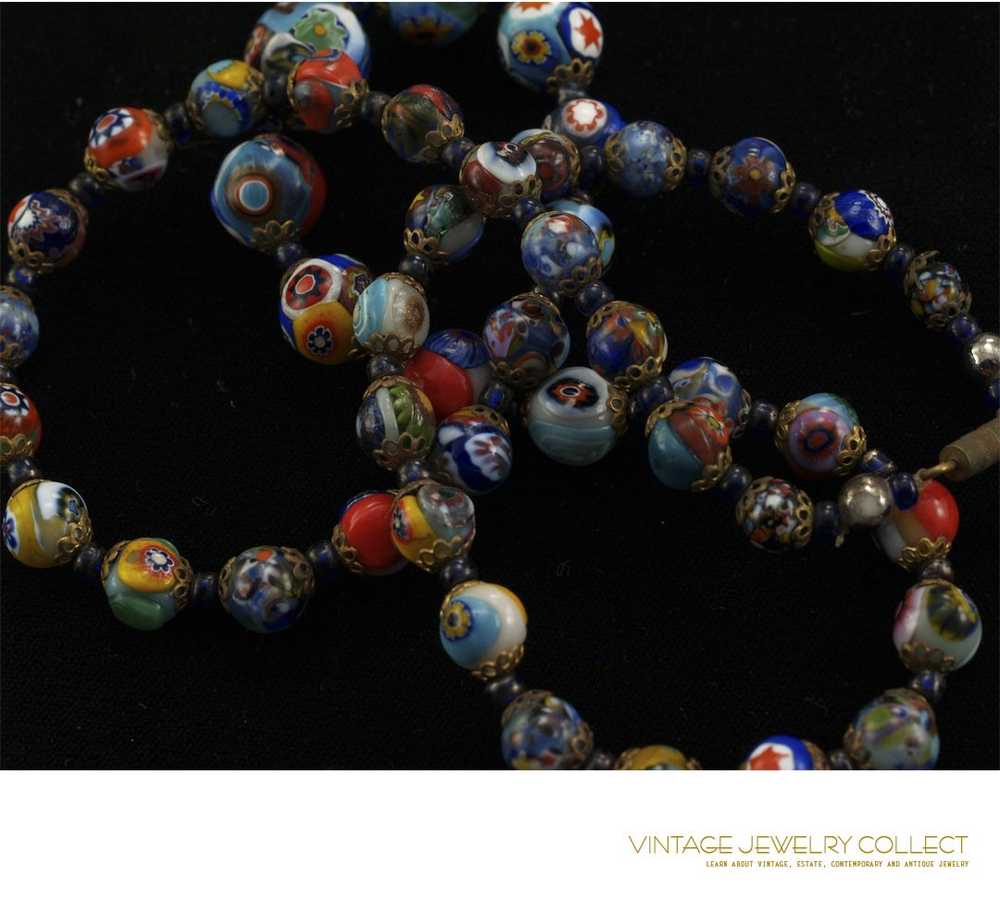 Vintage Murano Millefiori Bead Necklace - image 2