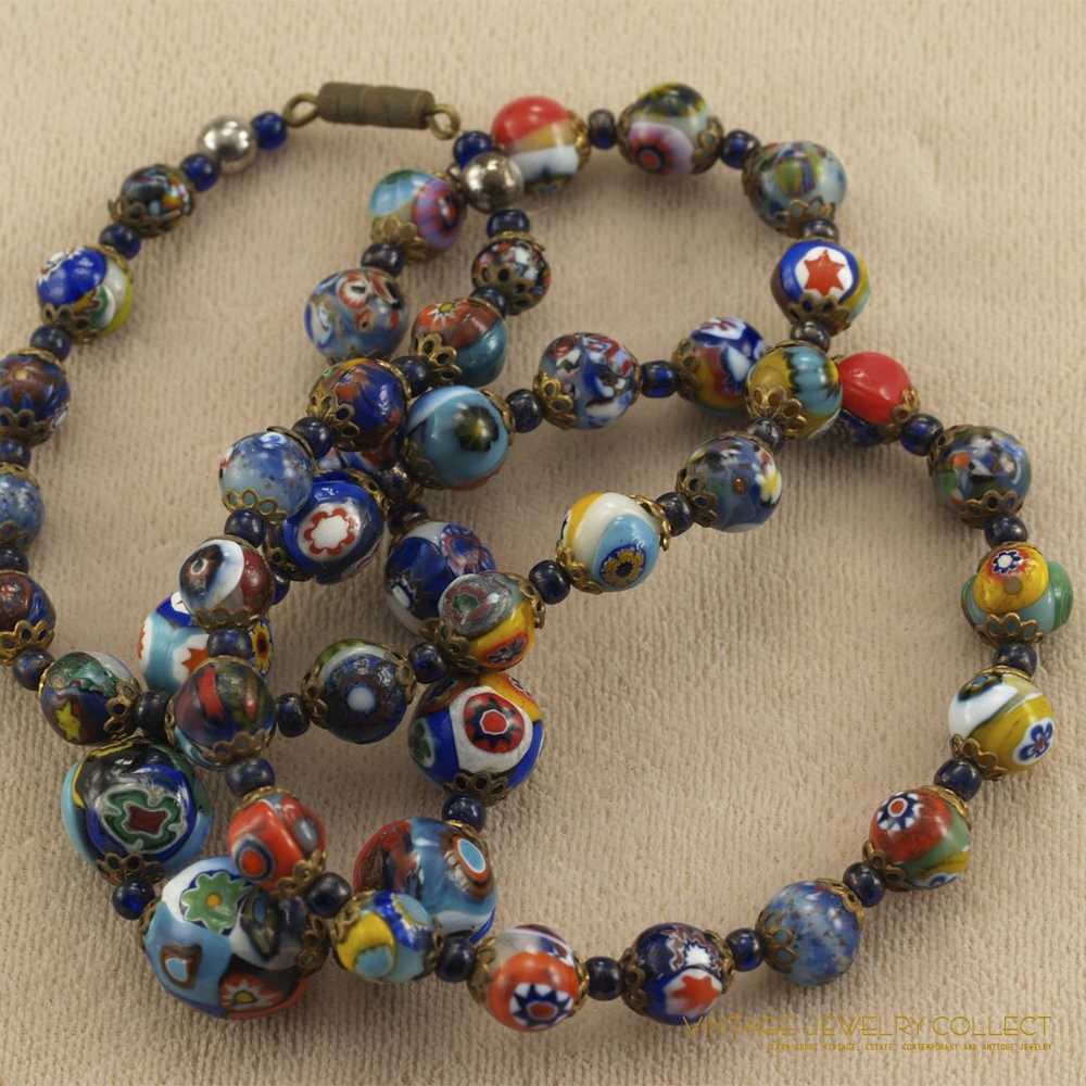 Vintage Murano Millefiori Bead Necklace - image 5