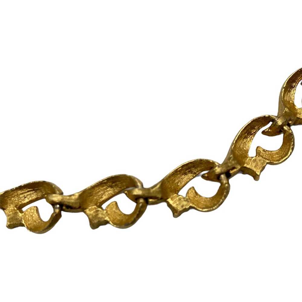 Vintage Gold-tone Rhinestone Collar Necklace - image 2