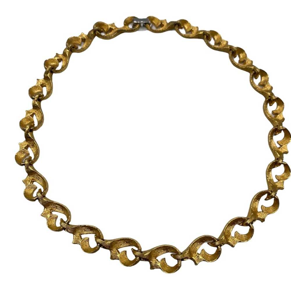Vintage Gold-tone Rhinestone Collar Necklace - image 3