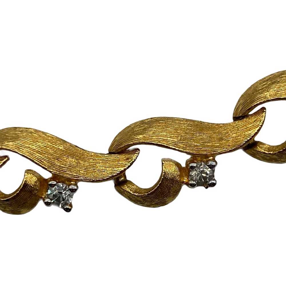 Vintage Gold-tone Rhinestone Collar Necklace - image 5