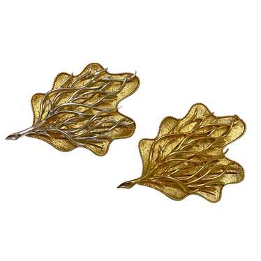 Coro Coral Branch and Leaf Brooch Set - image 1