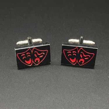 Vintage Tragedy and Comedy Men’s Cuff Links - image 1