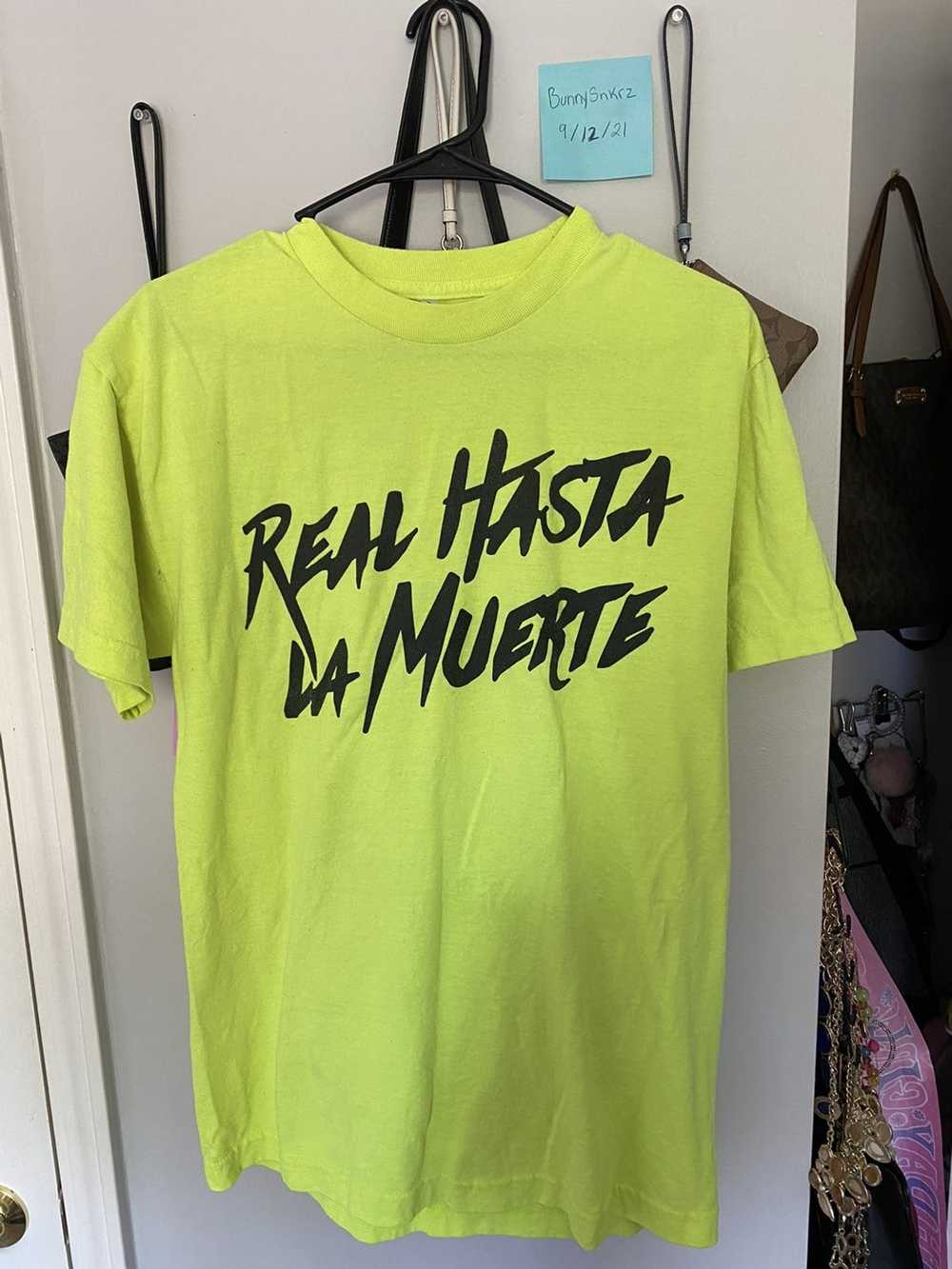 Alstyle Real Hasta La Muerte Neon Yellow Tee - image 1