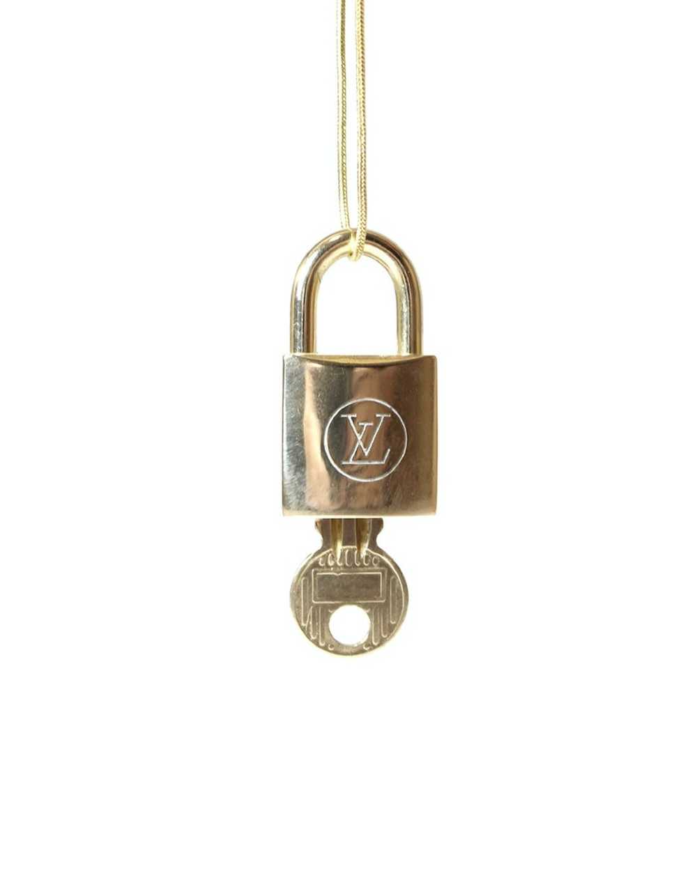 LOUIS VUITTON PadLock Lock & Key Brass Gold Authentic Number random