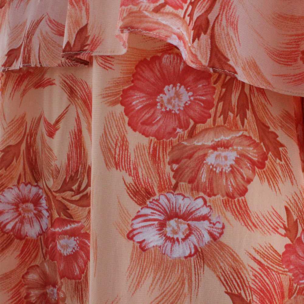70s Floral Cape Dress - image 9