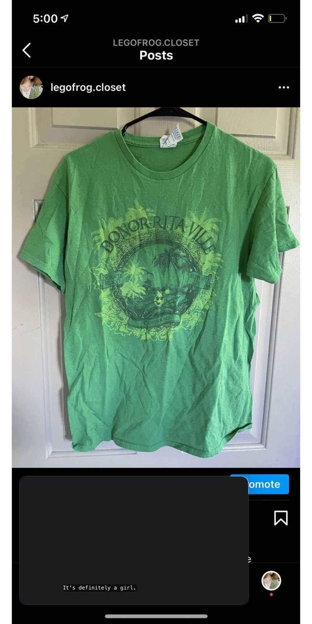 Vintage Green washed-out graphic tee - image 1