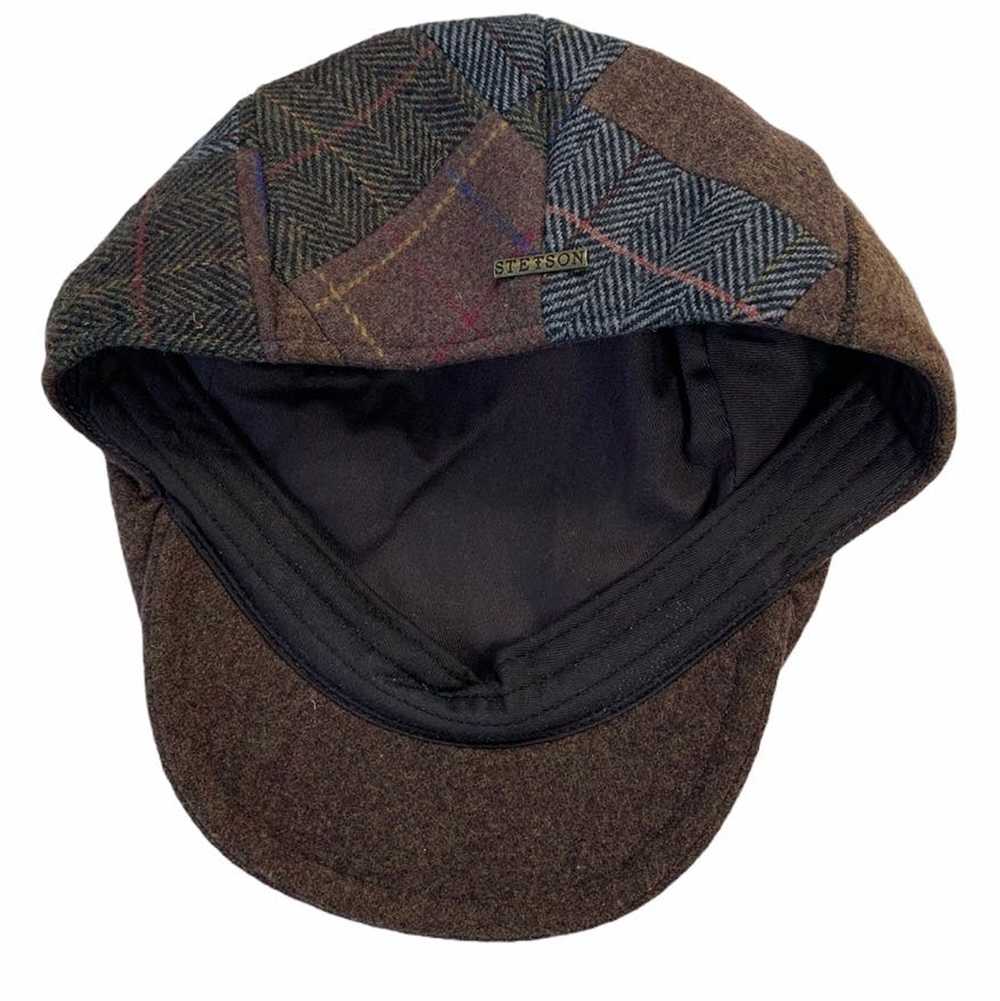 Stetson Stetson Wool Patchwork Plaid Brown Newsbo… - image 3