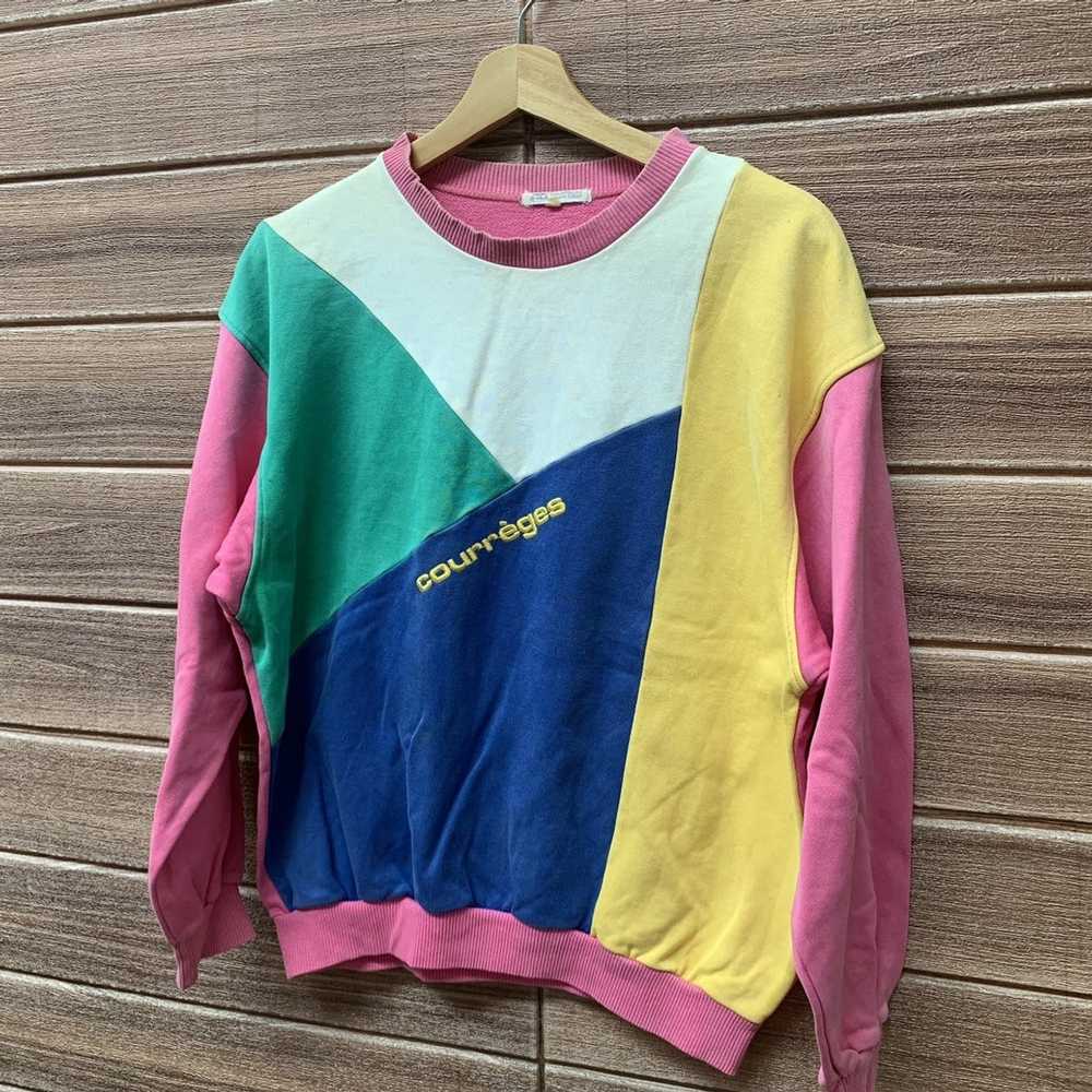 Vintage (A9) Sweatshirt Courreges Pink Colourful … - image 3