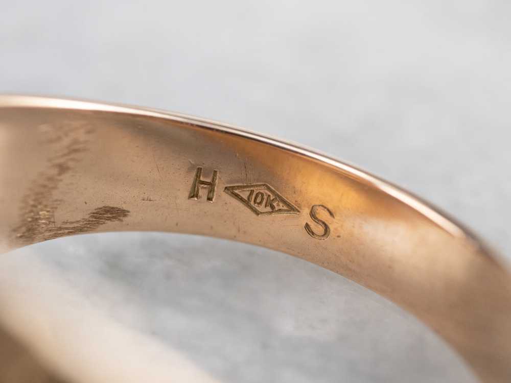 Ornate Gold "TJA" Engraved Signet Ring - image 6