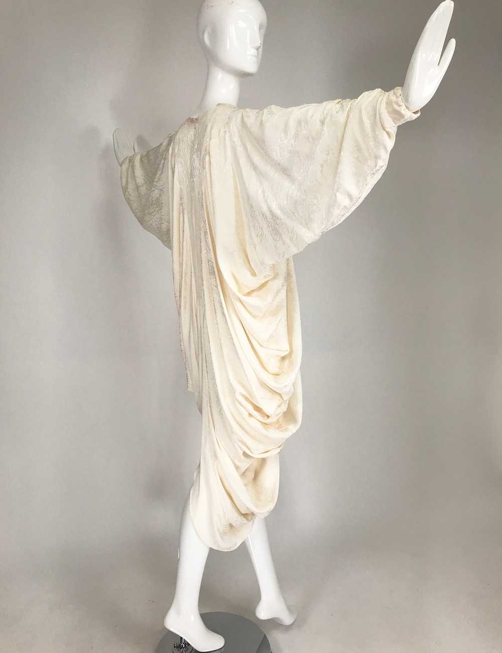 Alik Singer Cream Silk Jacquard Satin Bias Draped… - image 10