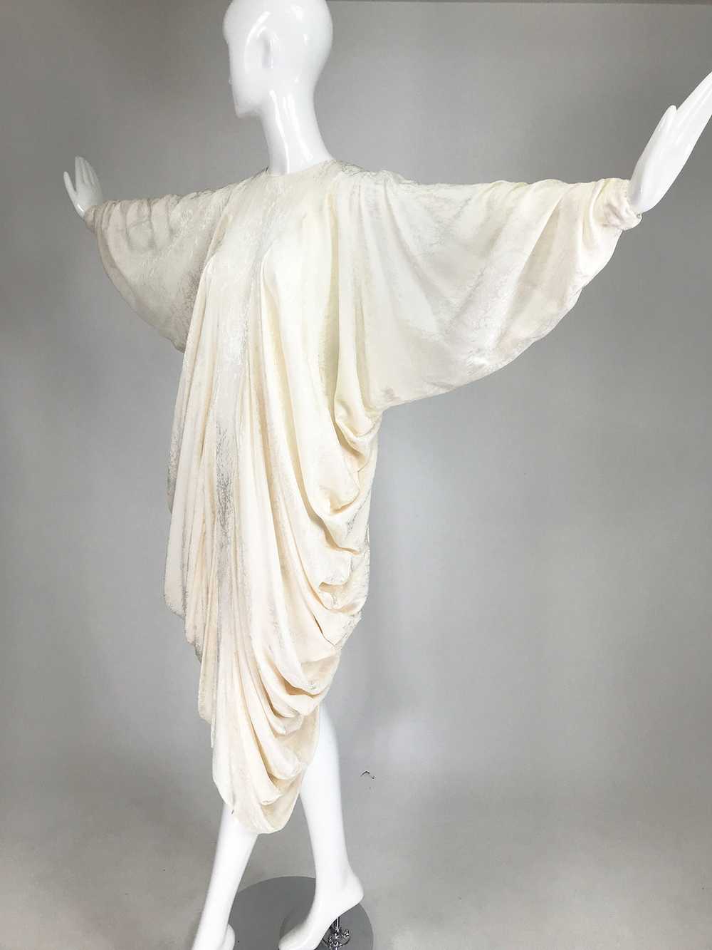 Alik Singer Cream Silk Jacquard Satin Bias Draped… - image 2