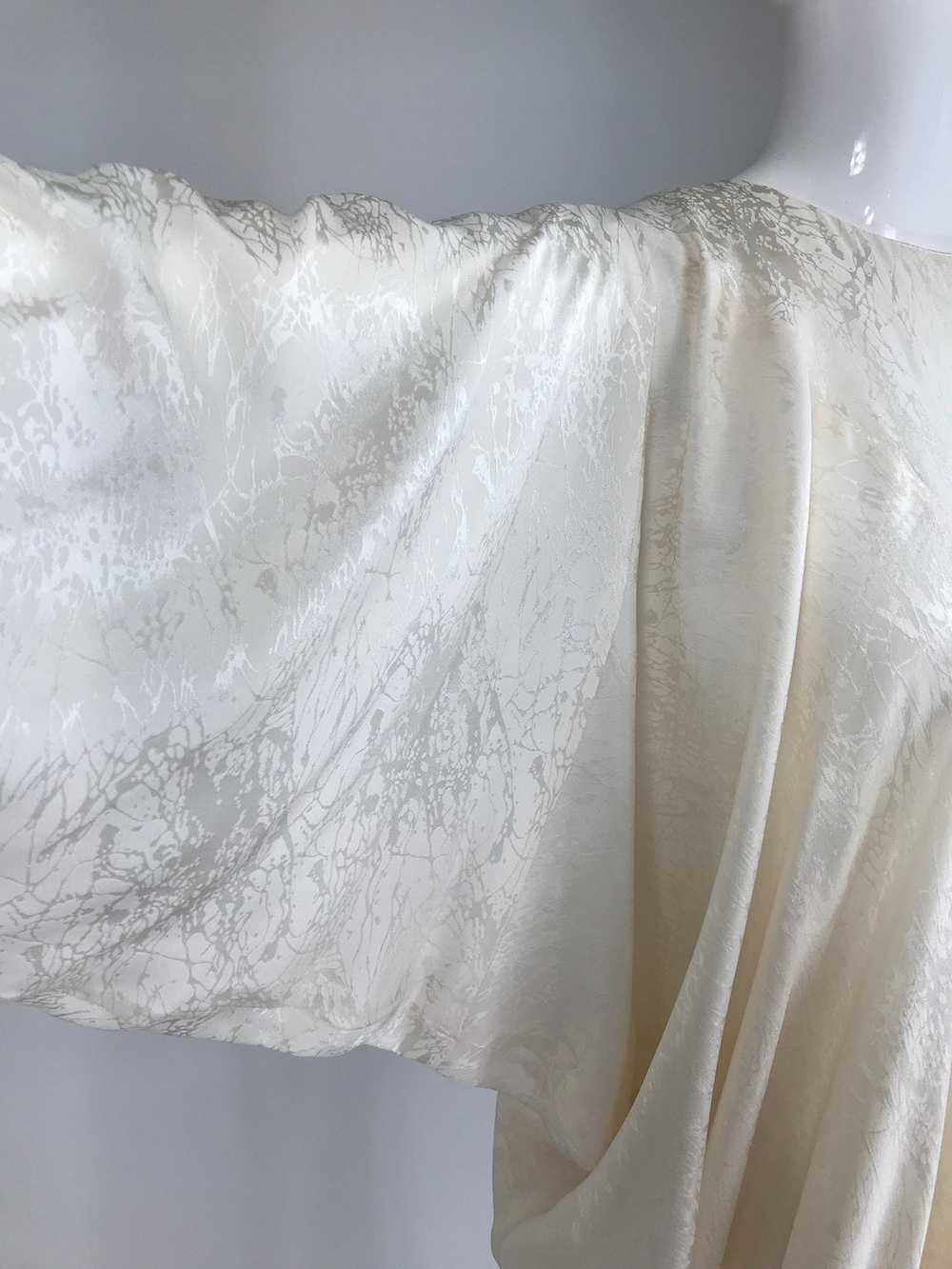 Alik Singer Cream Silk Jacquard Satin Bias Draped… - image 3