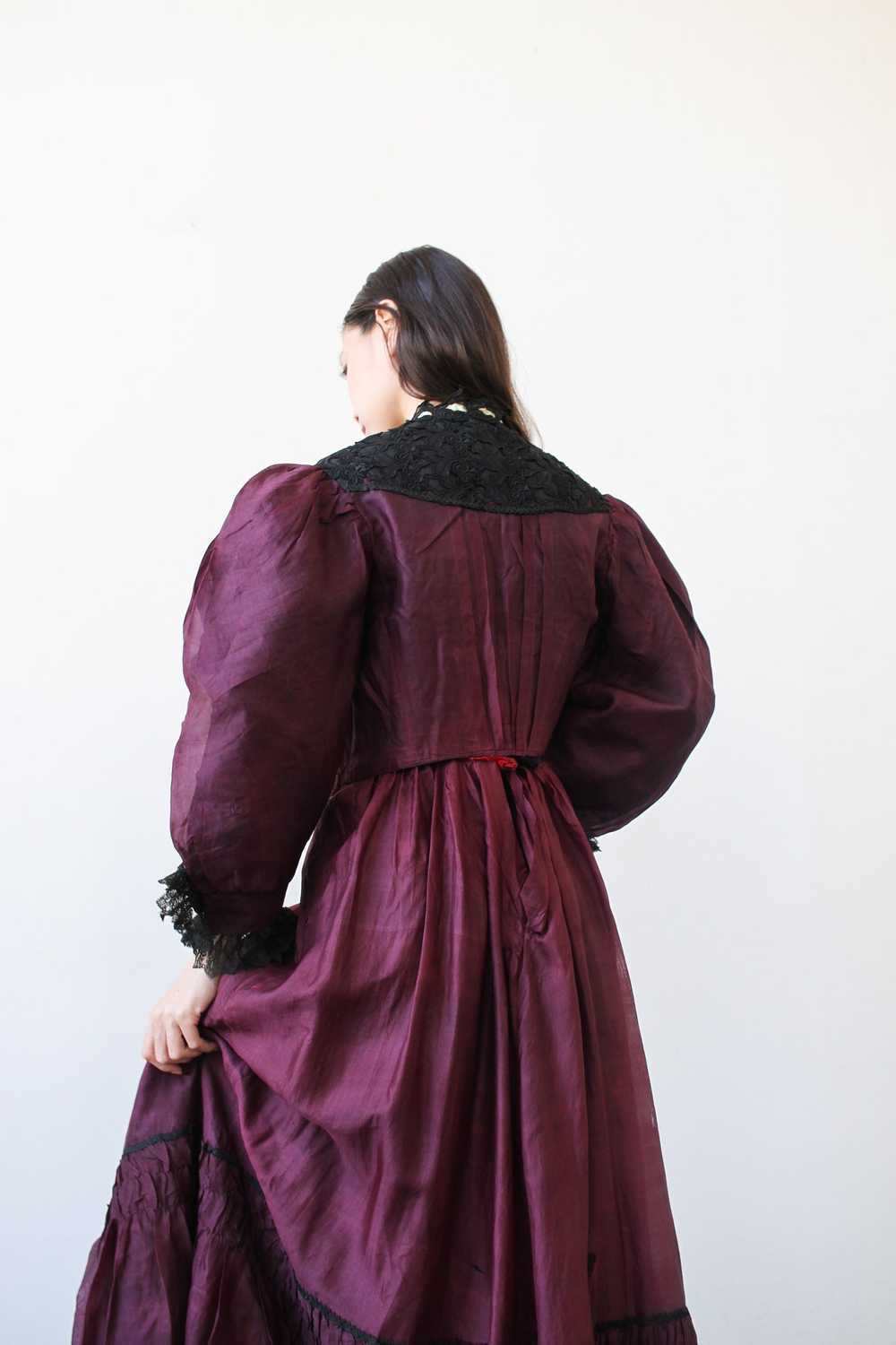 Victorian Violet Silk Bodice Skirt Set - image 10