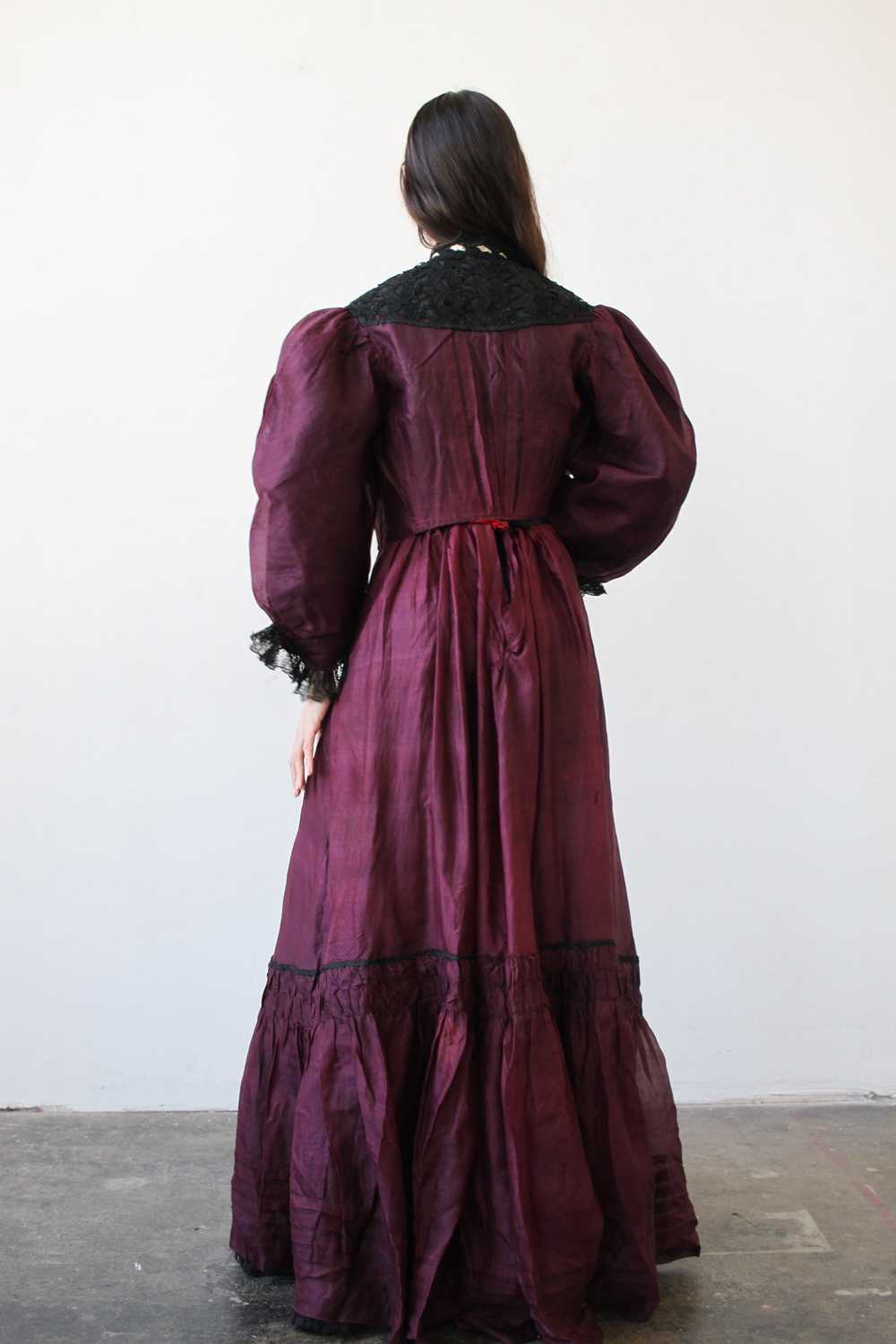 Victorian Violet Silk Bodice Skirt Set - image 11