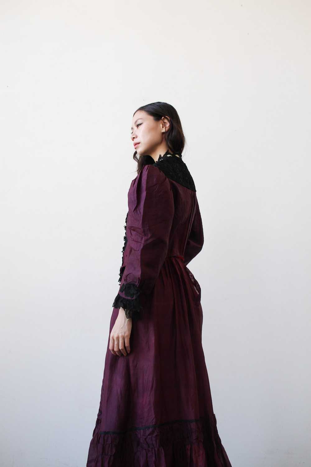 Victorian Violet Silk Bodice Skirt Set - image 8