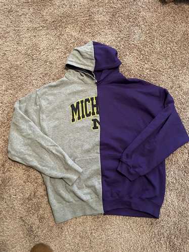 Custom × Vintage Michigan split half hoodie colleg