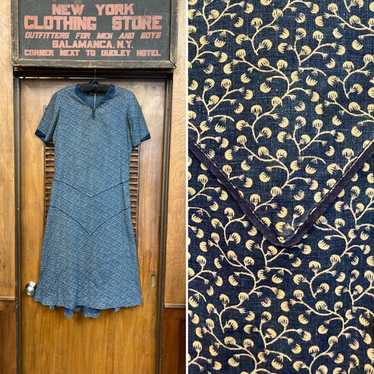 antique calico ワンピース　キャリコ　1900's indigo アンティーク キャリコ ワンピース calico usa古着 - メルカリ