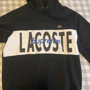 Supreme Lacoste Logo Panel Hooded Sweatshirt Black