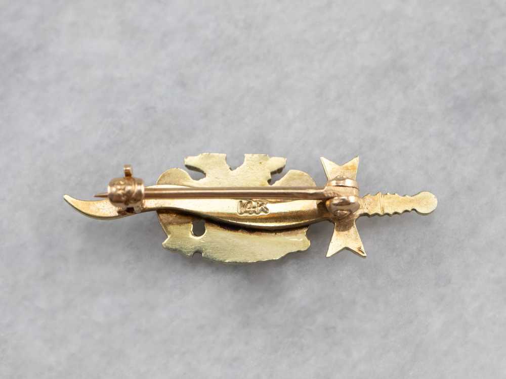 Antique Gold and Enamel Masonic Pin - image 6