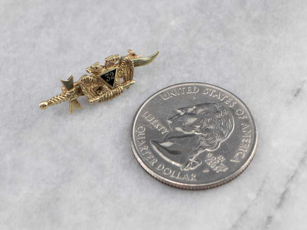Antique Gold and Enamel Masonic Pin - image 7