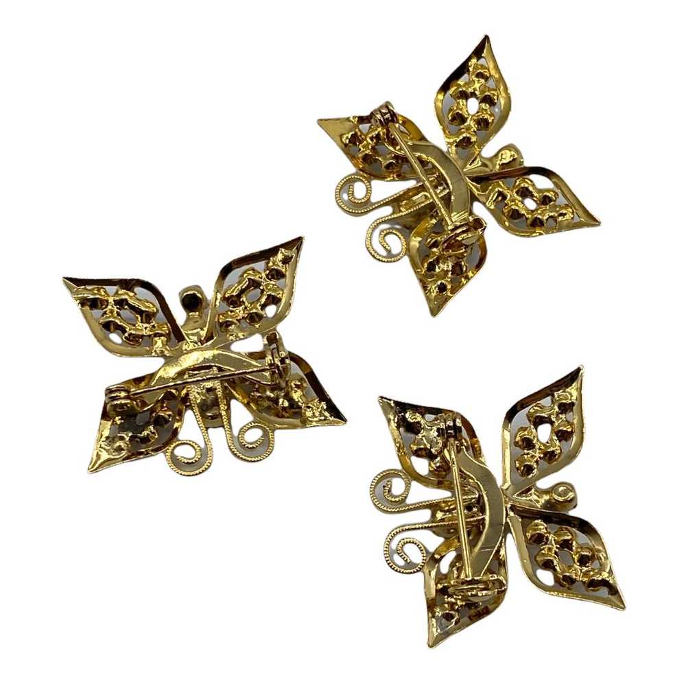 Set of Three Butterfly Rhinestone Scatter Pins - image 2