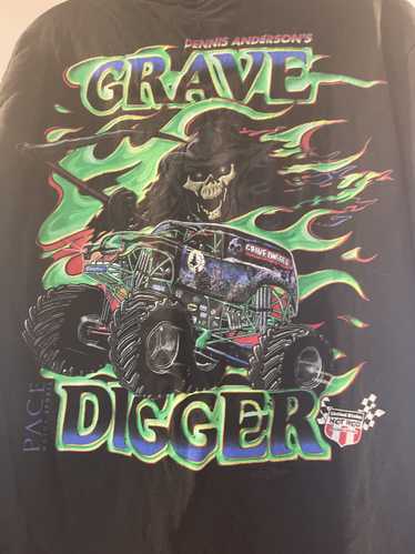 VTG Grave Digger Long Sleeve Shirt Size L 90s Mons