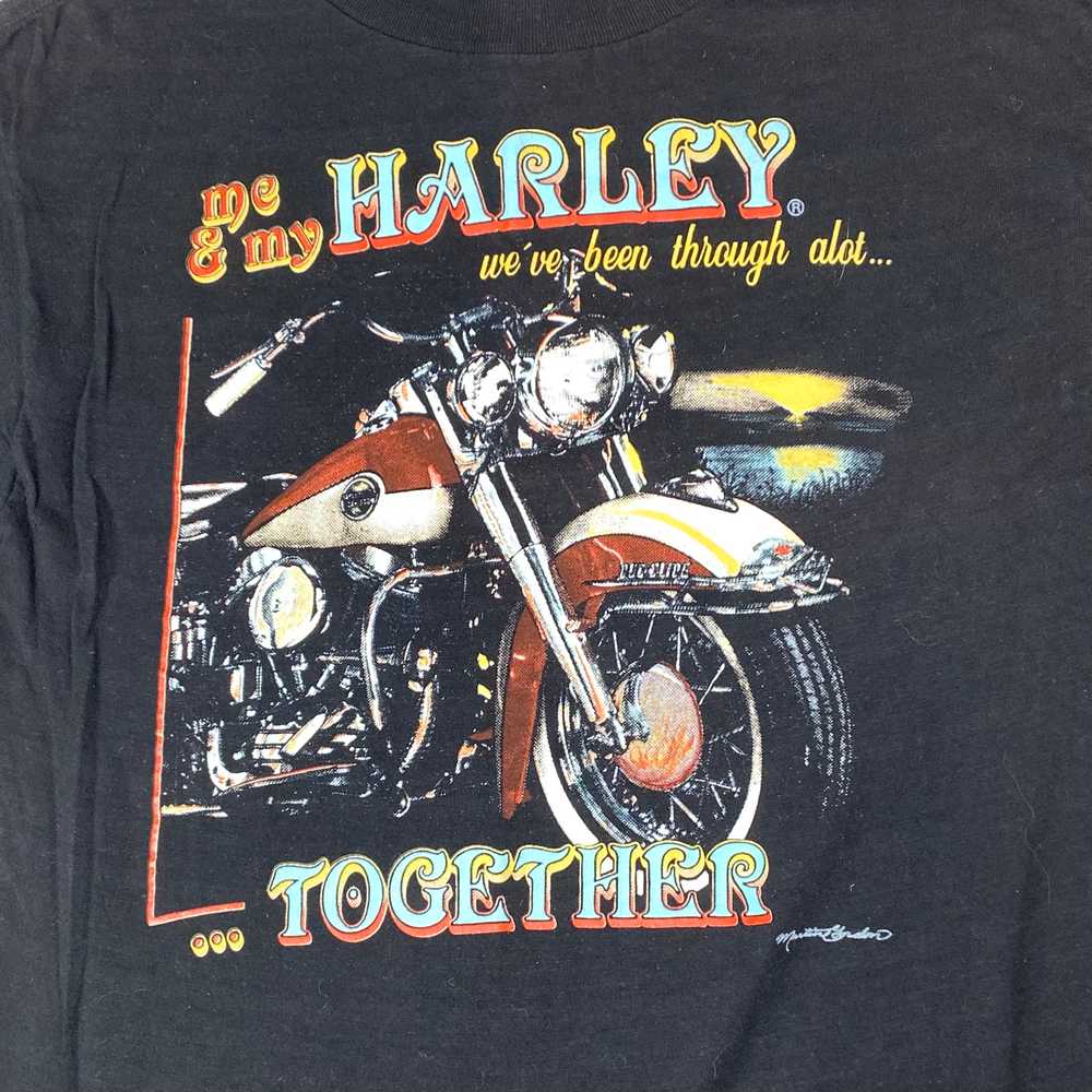 1980s Harley Davidson 3D Emblem t-shirt looks siz… - image 3