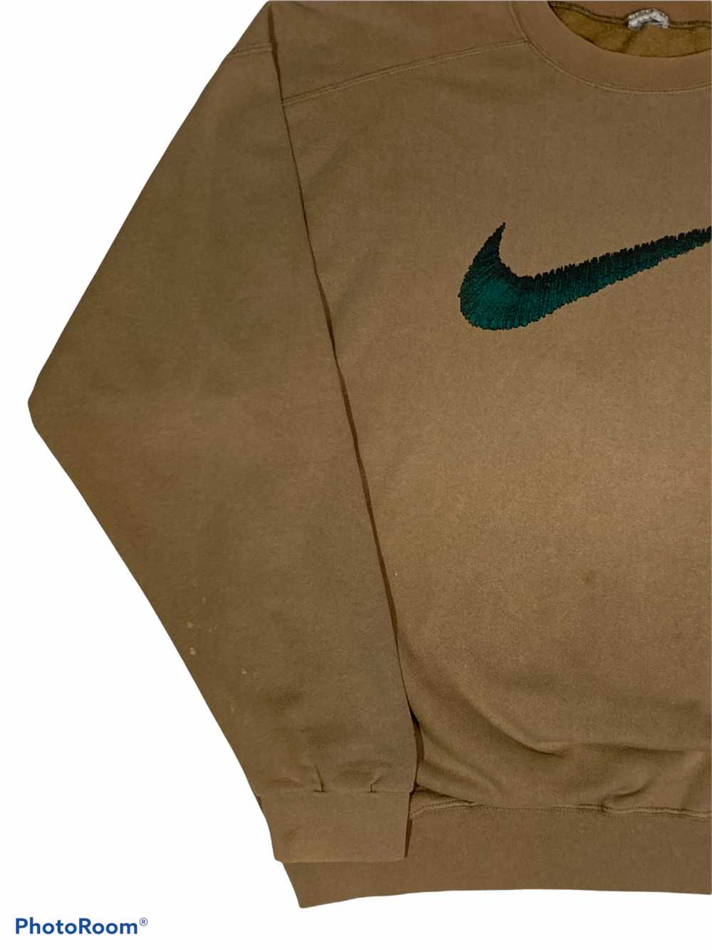 VTG Nike Big Green Center Swoosh Tan Large Sweats… - image 5