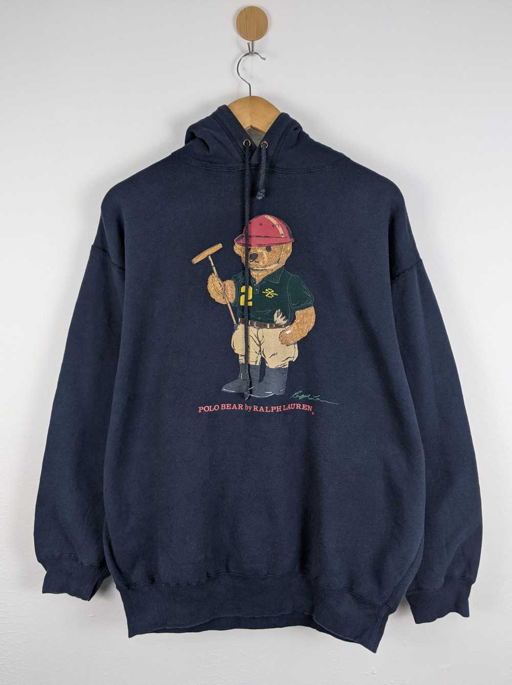 Vintage Polo Bear Ralph Lauren RL Hoodie Sweater … - image 1
