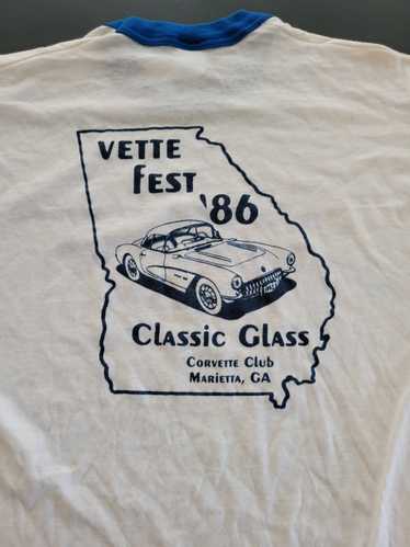 Vtg 1986 Corvette Vette Fest 86 Tri-Color Signal T