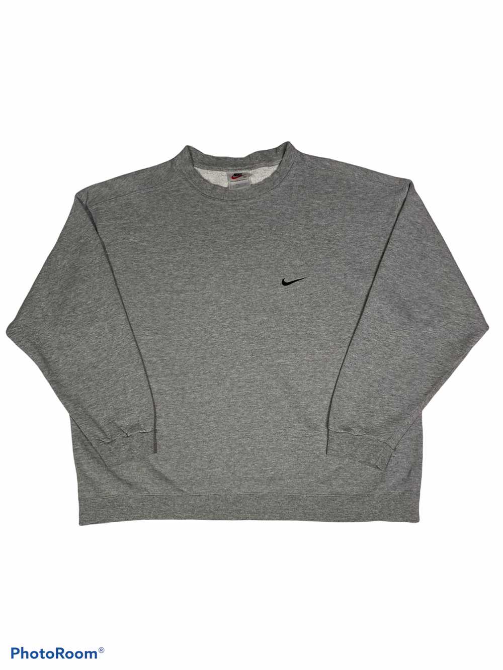 Vintage 90s Grey Nike Mini Swoosh XL Sweatshirt - image 1