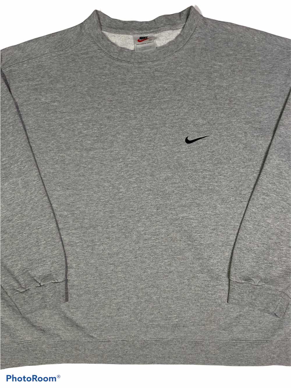 Vintage 90s Grey Nike Mini Swoosh XL Sweatshirt - image 2