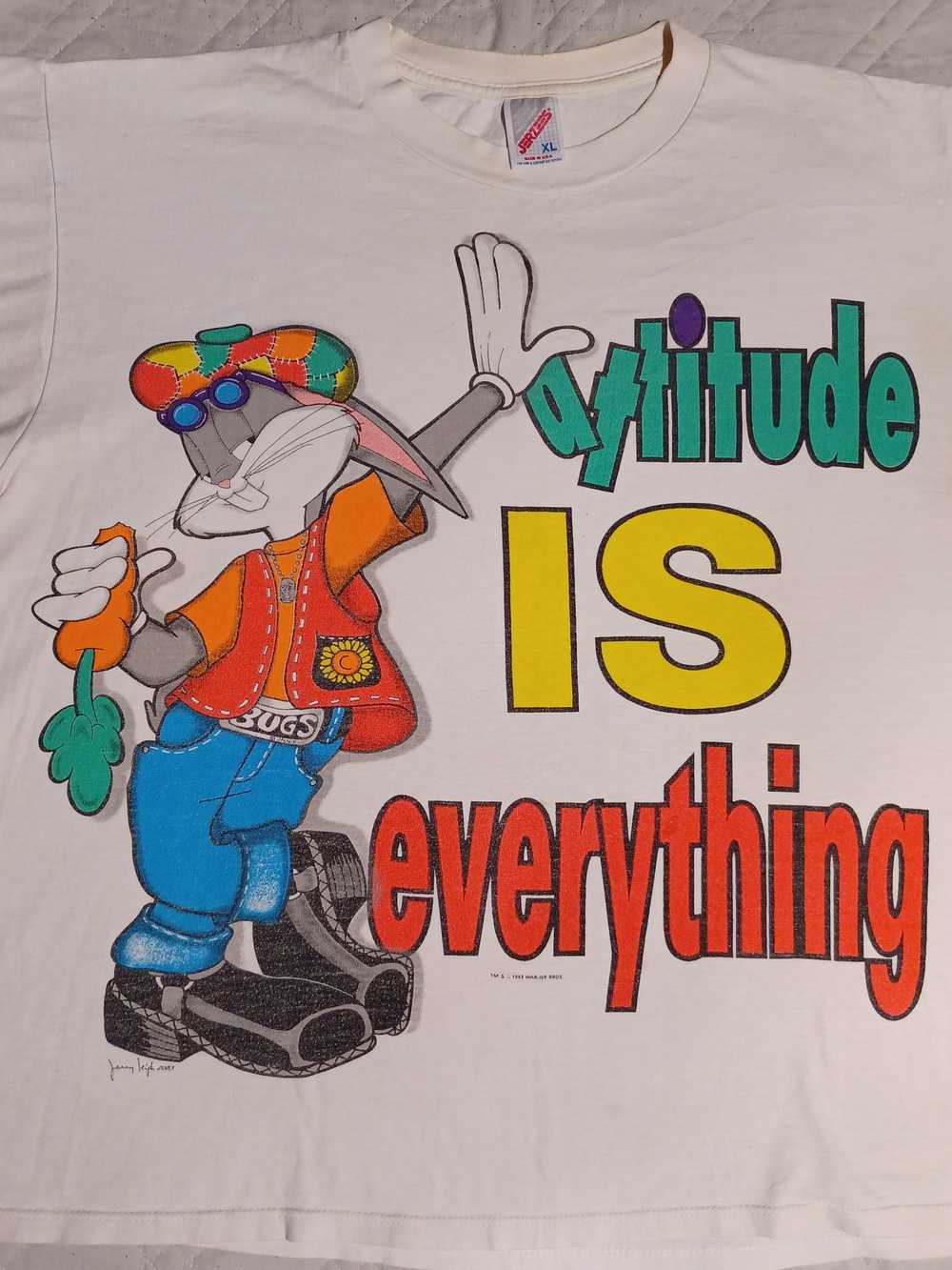Vintage 90’s Bugs Bunny Attitude Is Everything Tee - image 7