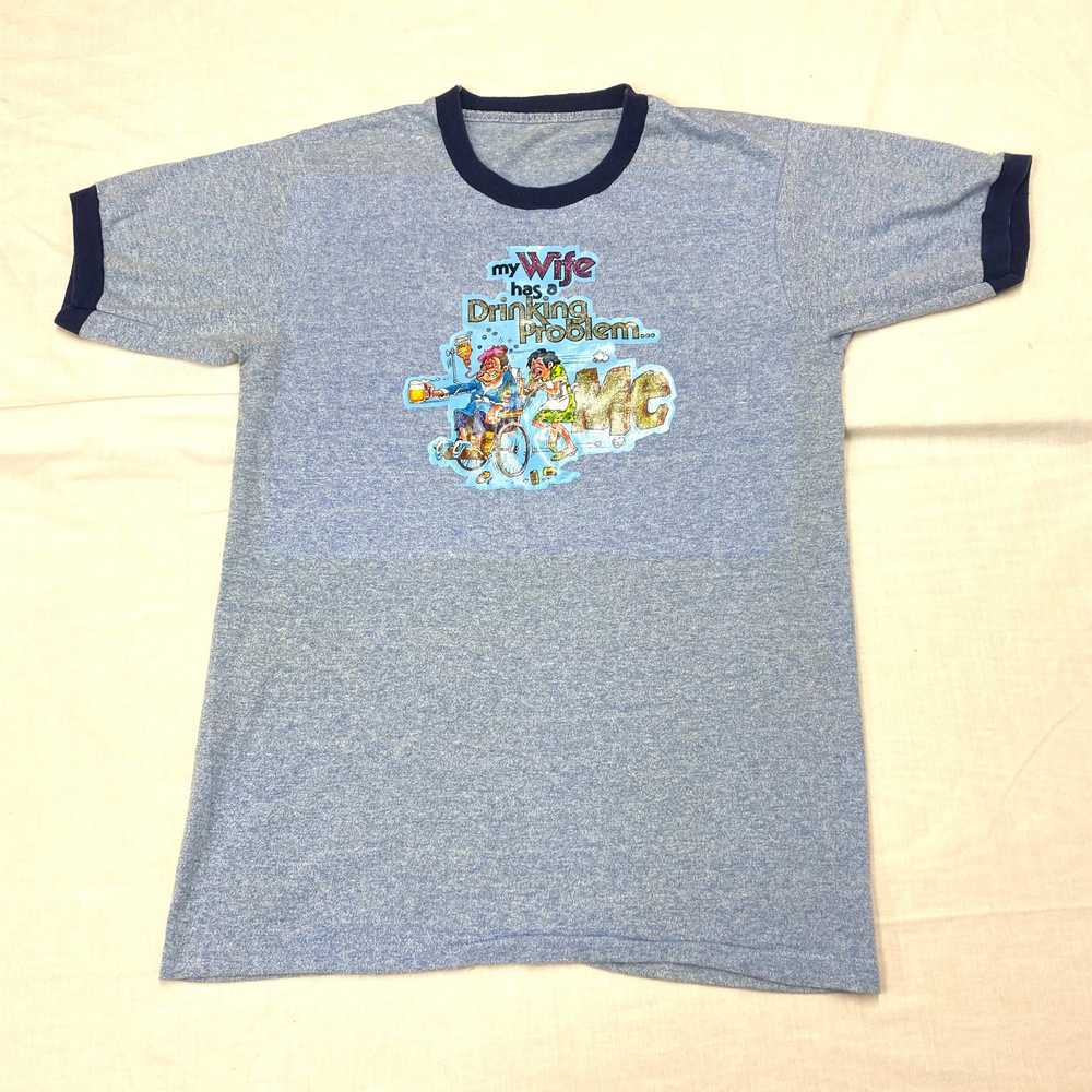 1970s funny beer ringer tee iron on cartoon - image 2