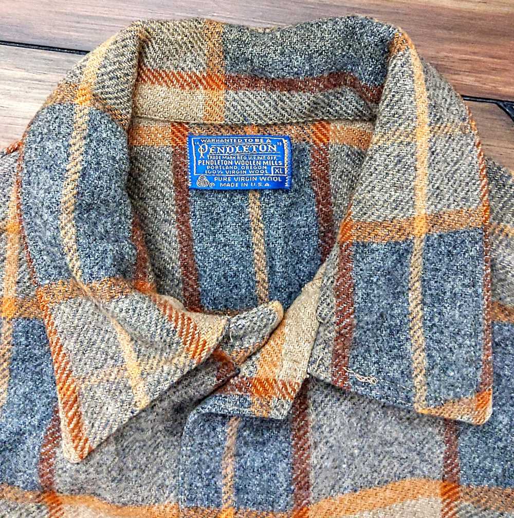 Vintage Pendleton Virgin Wool Thick Flannel Shirt… - image 5