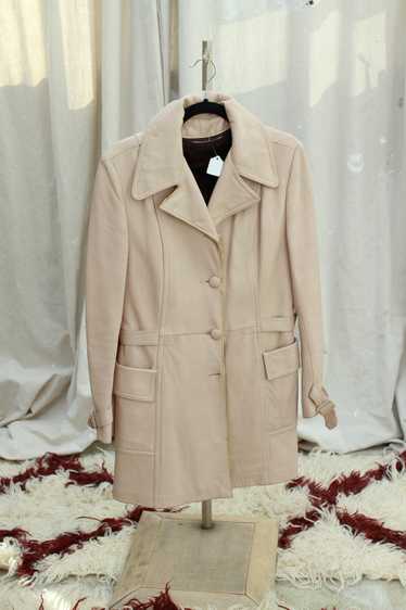 Rare 60’s Nude/Pink Leather Trench Coat