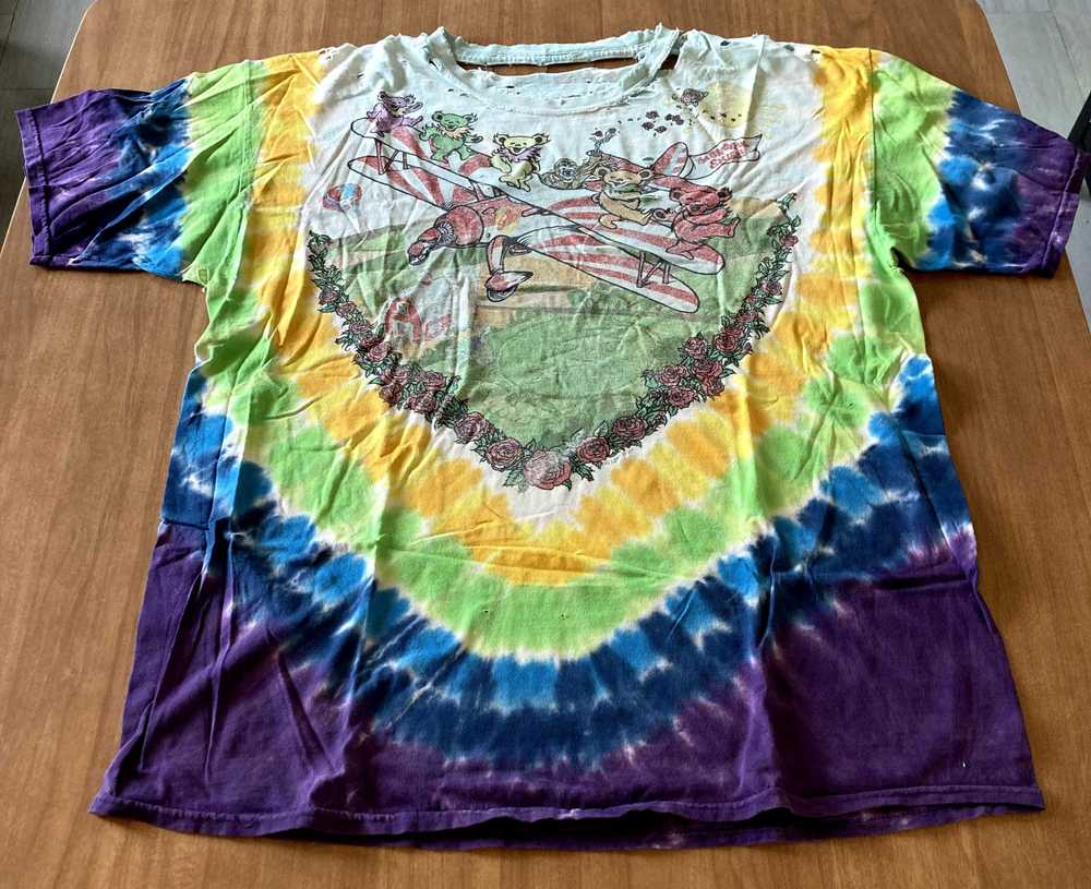 Grateful Dead Tie Dye T-Shirt Thrashed XL - image 1