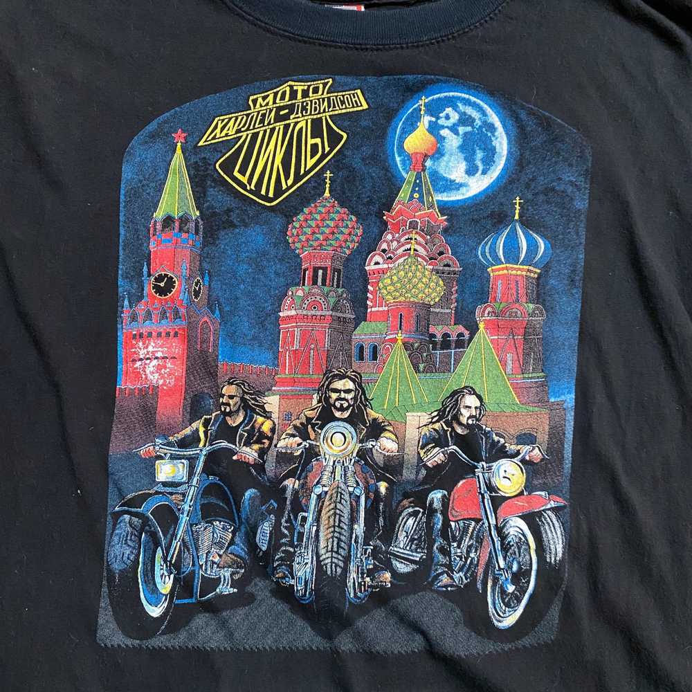 Vintage Harley Davidson Moscow Russia Tee - image 2