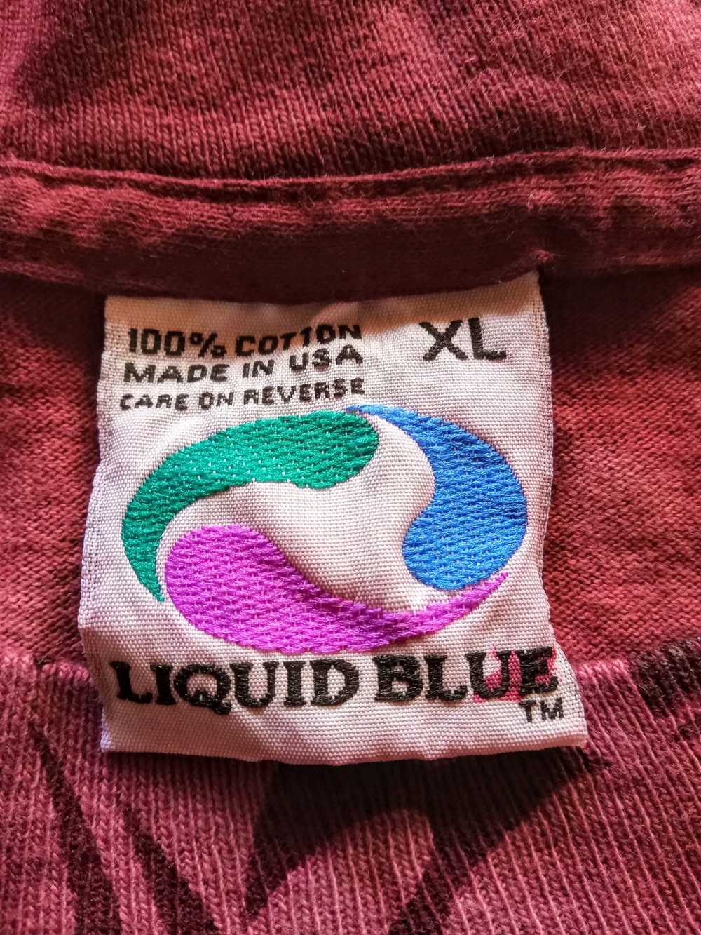 90s Liquid Blue Opt-X Tie Dye AOP Single Stitch D… - image 5