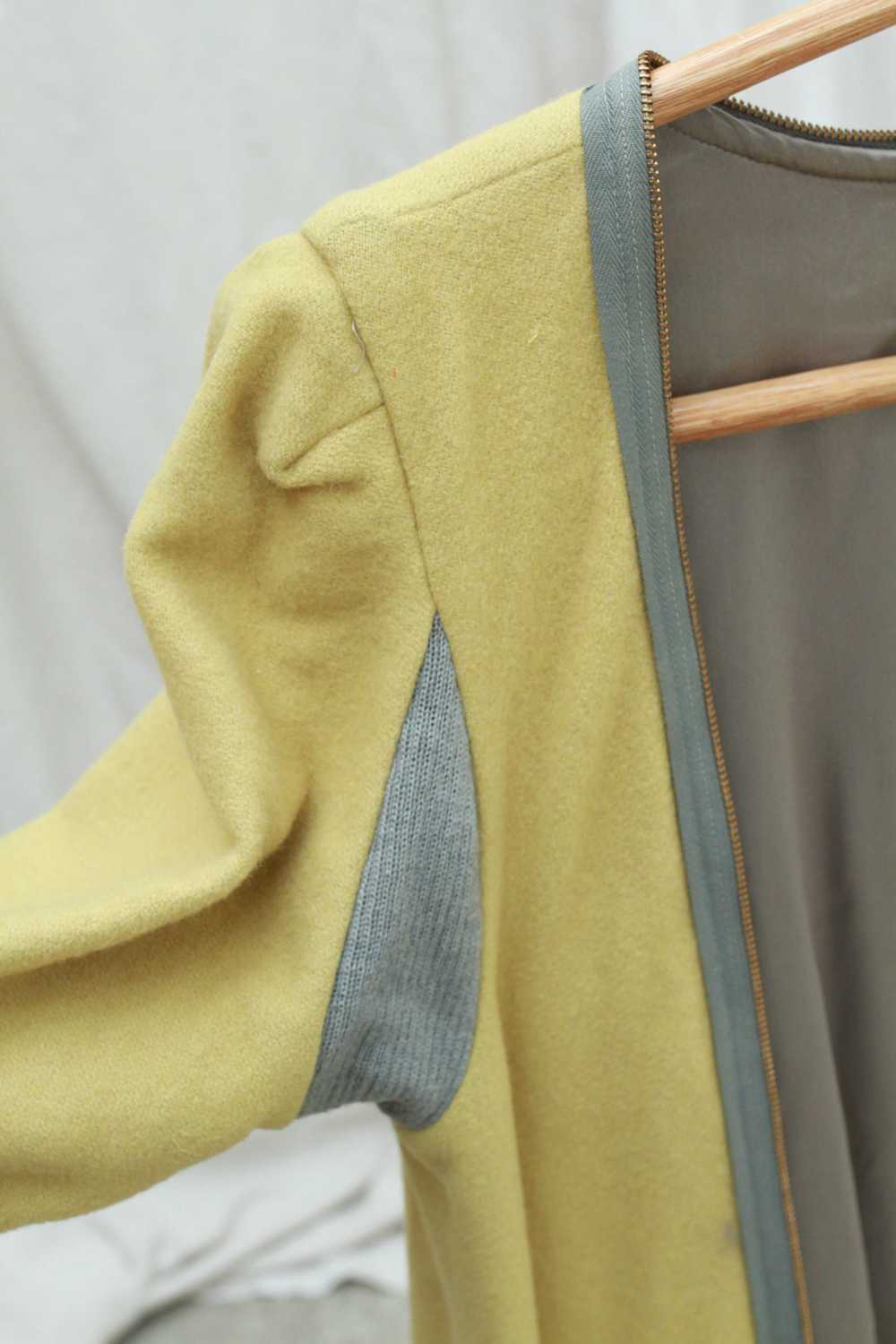 60’s Green Wool/Silk Coat Liner Small - image 4