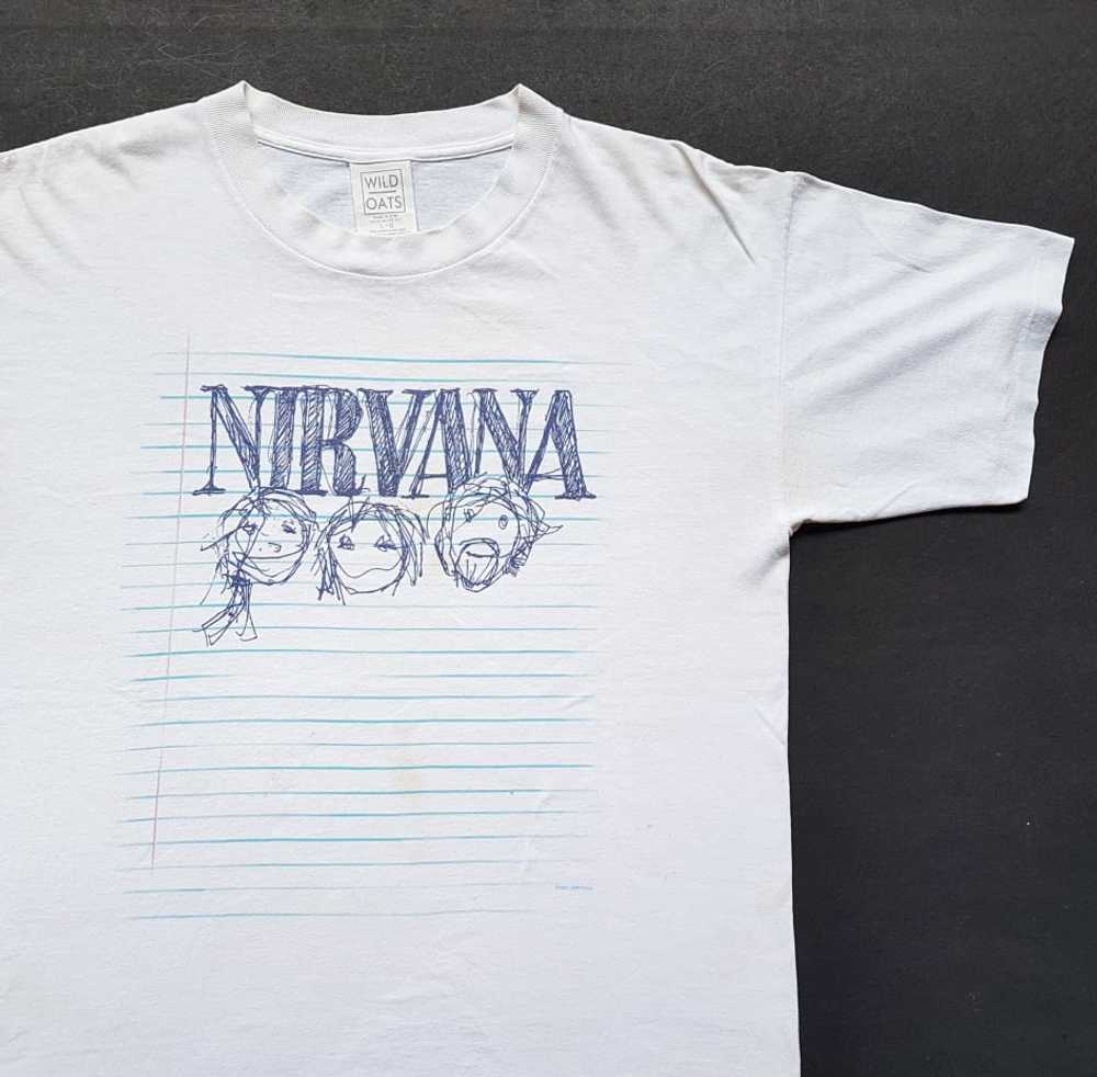 Vintage 1997 Nirvana Band Sketch T Shirt size L (… - image 1