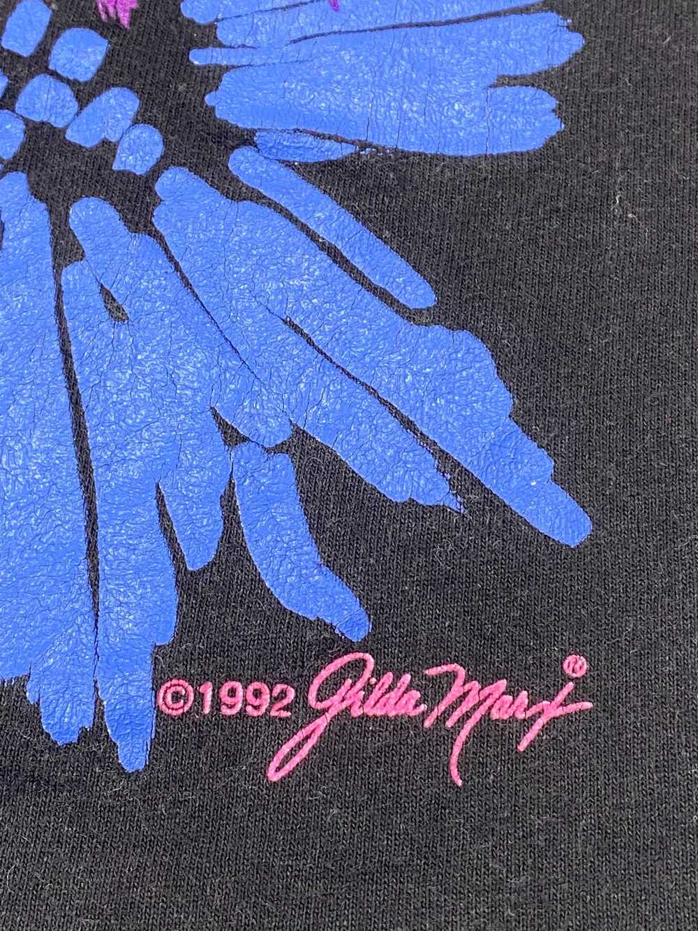 1990s Gilda Marx neon print flowers t-shirt dated… - image 2
